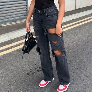 Fashion Nova Bleecker Street Destroyed Straight Leg Jeans